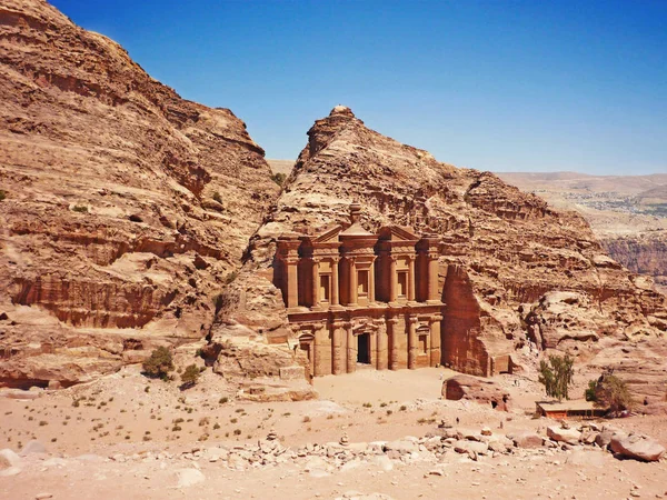 Petra Jordânia Sítio Arqueológico Deir Mosteiro — Fotografia de Stock