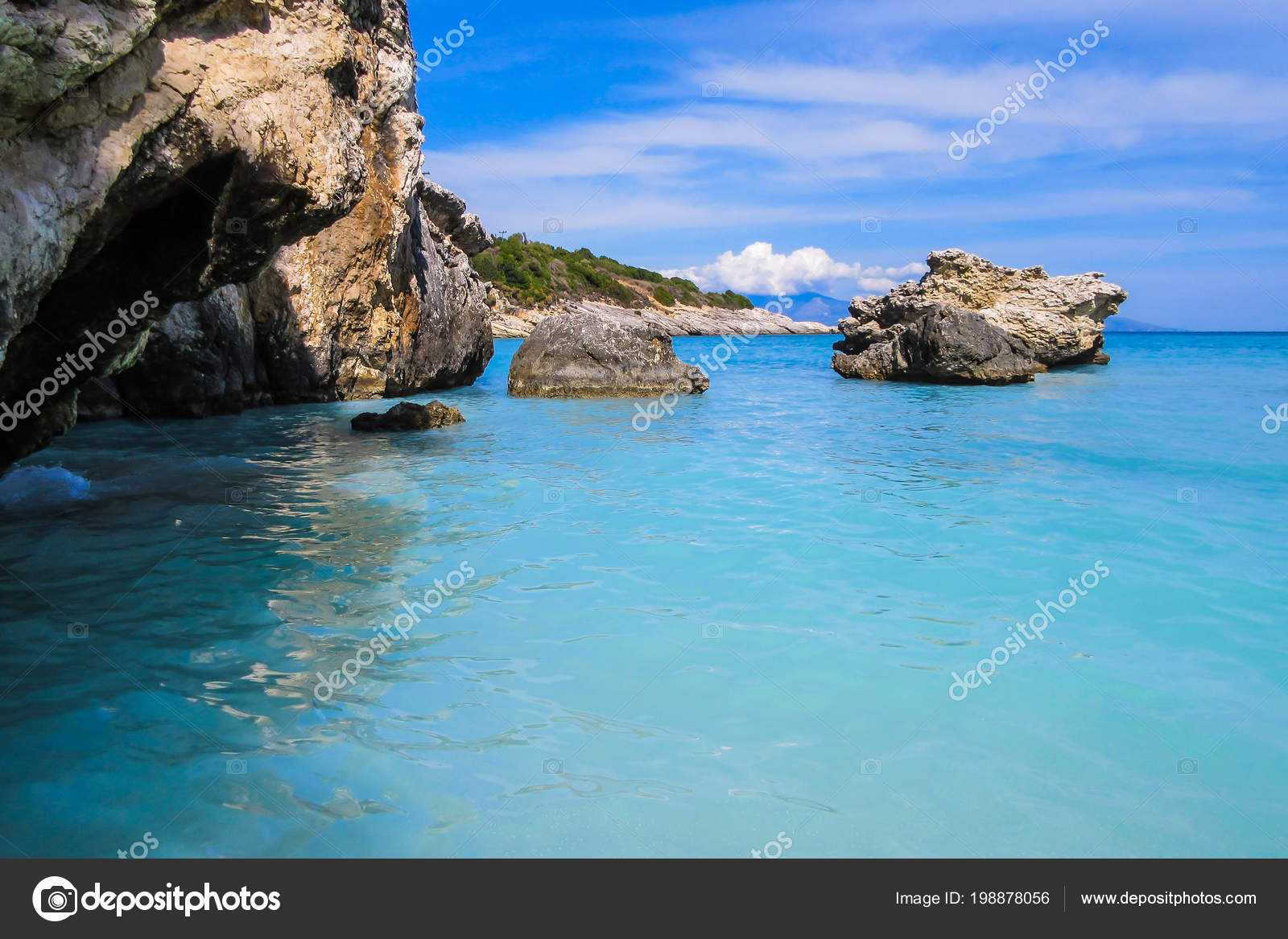 Spiaggia Xigia Sulphur Springs Isola Zante Foto Stock