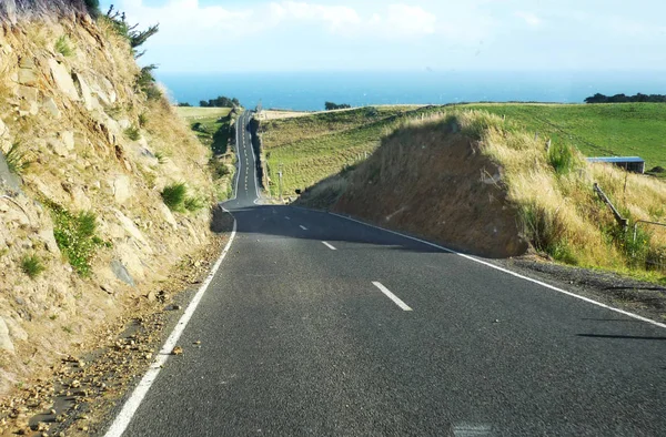 Дорога Пляжу Тихому Океані Нова Зеландія — стокове фото
