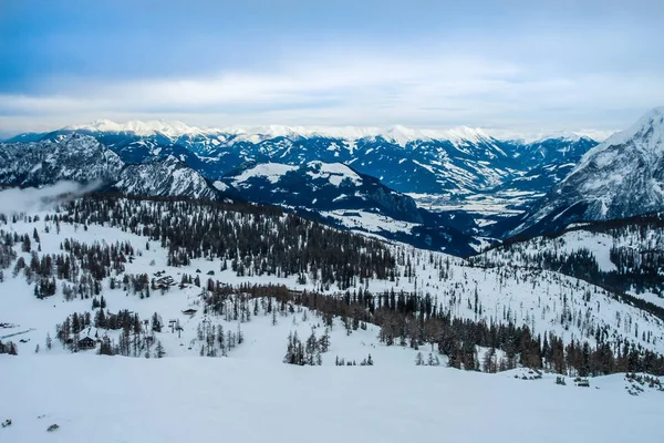 Alperna Landskap Tauplitz Alm Täckt Med Snö Österrike — Stockfoto