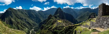 Machu Picchu Peru - panoramik dağ.