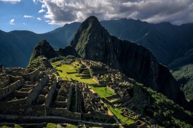 Machu Picchu Peru - panoramik dağ.