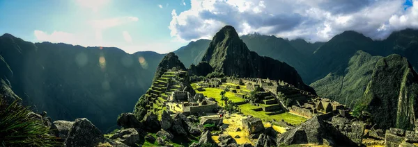 Machu Picchu Perù Vista Panoramica Una Montagna — Foto Stock