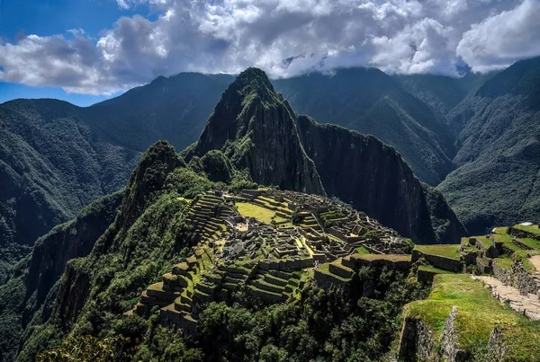 Machu Picchu Perù Vista Panoramica Una Montagna — Foto Stock