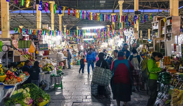 Cusco Peru 2017 San Pedro Trh Cuzcu Turistická Atrakce — Stock fotografie