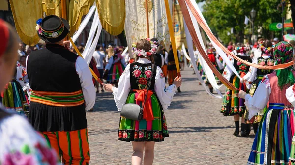 Łowicz Polska Może 2018 Procesja Bożego Ciała Kościół Lokalnych Kobiet — Zdjęcie stockowe