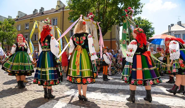 Łowicz Polska Może 2018 Procesja Bożego Ciała Kościół Lokalnych Kobiet — Zdjęcie stockowe