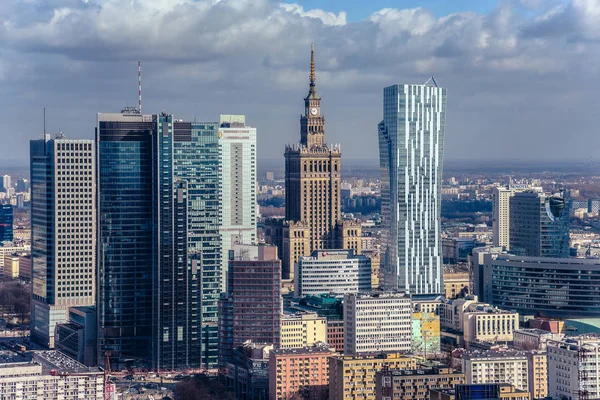 Warschau Polen 2017 Kontrastblick Auf Das Alte Architekturgebäude Palast Der — Stockfoto