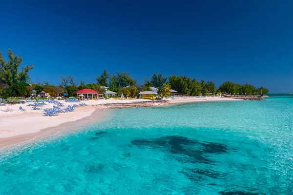 Isla Exótica Vista Isla Playa Arena Mar Azul Cristalino Nassau — Foto de Stock