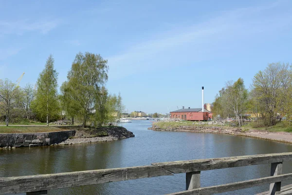 Vista Desde Pasarela Isla Suomenlinna Hacia Dique Seco Astillero — Foto de Stock