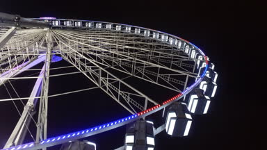 Dönme dolap, Place de la Concorde, gece, Paris