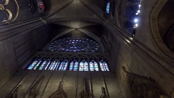 Vue Intérieur Cathédrale Notre Dame Paris — Video