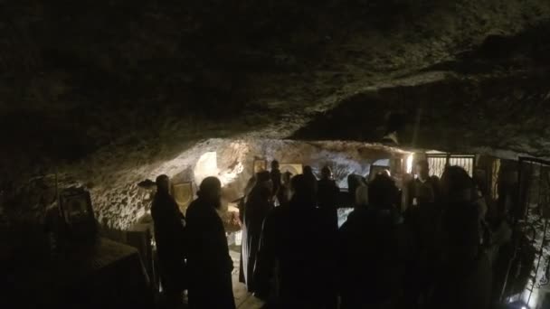 Betlehem イスラエル 2017 キリスト降誕教会 都市に最も神聖な場所の下の洞窟の地下 — ストック動画