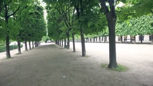 Turist Pov Hus Och Trädgård Palais Royal Palace — Stockvideo