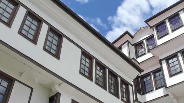 Befordras Enligt Traditionella Ohrid Hus Makedonien — Stockvideo