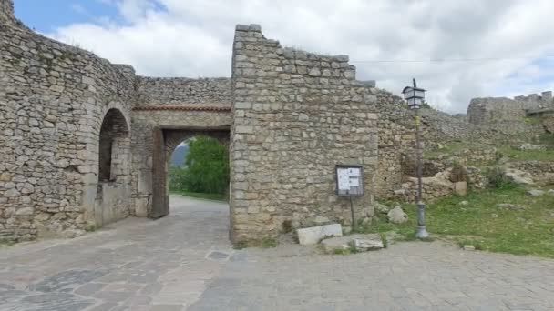 Macedonië Ohrid Omstreeks Juni 2017 Oude Ruïnes Van Het Fort — Stockvideo