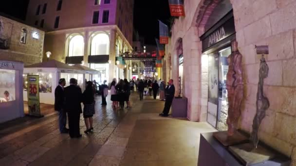 Israele Gerusalemme Circa Giugno 2017 Acquirenti Turisti Mamilla Shopping Street — Video Stock