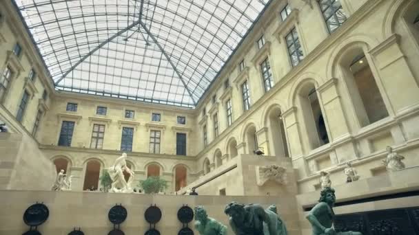 Франції Париж Jun 2017 Року Межах Лувр Внутрішній Вигляд — стокове відео