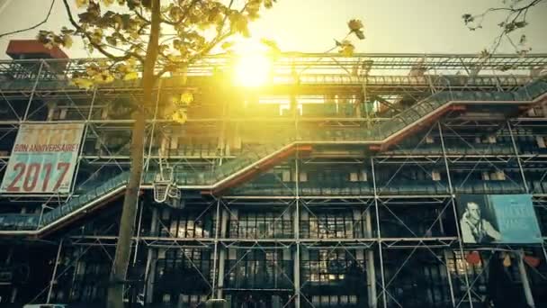 France Paris Vers Mai 2017 Façade Centre Georges Pompidou Paris — Video