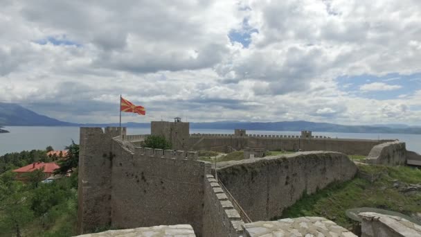 Македонія Ohrid Jun 2017 Року Межах Старий Руїни Фортеці Король — стокове відео