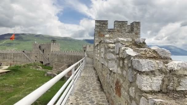 Macedonia Ohrid Circa Jun 2017 Old Fortress Ruins King Samuel — Stock Video