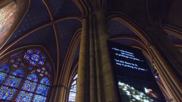 Vista Del Interior Catedral Notre Dame Paris — Vídeo de stock