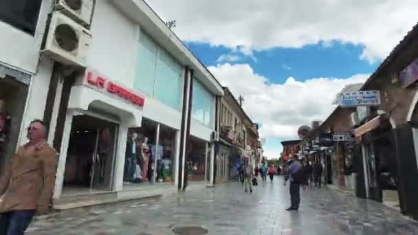 Makedonien Ohrid Circa Jun 2017 Långtidssekvenser Människor Vandrar Genom Främsta — Stockvideo