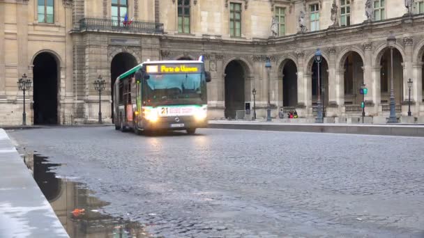 France Paris Circa June 2017 Transport Traffic Square Place Carrousel — Stock Video