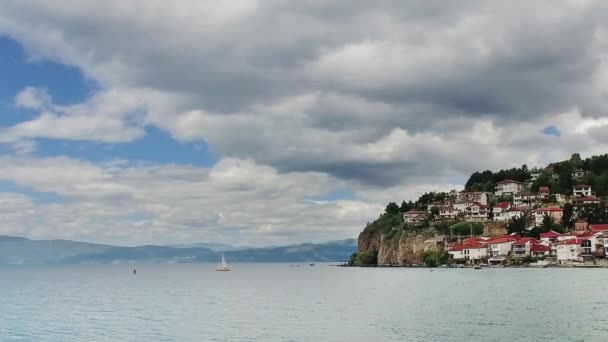 Vista Parte Histórica Cidade Ohrid Macedônia Patrimônio Mundial Unesco — Vídeo de Stock
