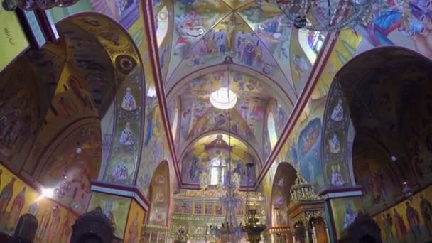 Mosaico Pared Del Techo Iglesia Transfiguración Monte Tabor Israel — Vídeos de Stock