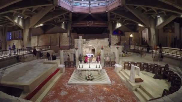 Jerusalem Israël Omstreeks Juni 2017 Gebed Service Kerk Van Annunciatie — Stockvideo