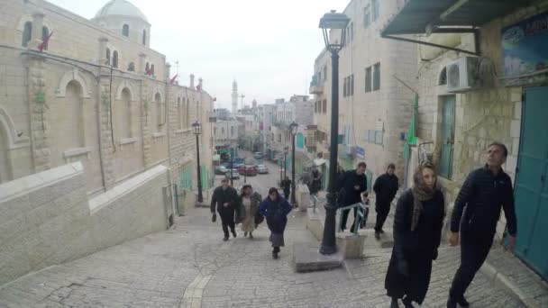 Betlehem Israel Circa Jun 2017 Narrow Street Arab Quarter Bethlehem — Stock Video