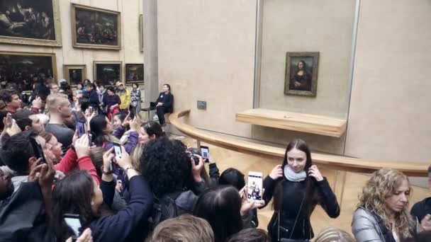 Frankrijk Parijs Omstreeks Juni 2017 Toeristen Kunstgalerie Het Louvre Museum — Stockvideo