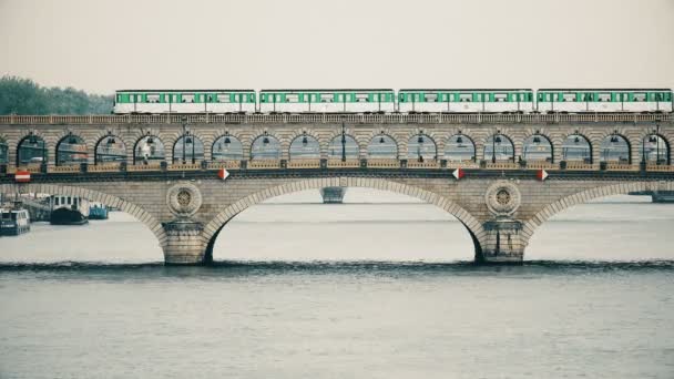 Francja Paryż Circa Maja 2017 Nowe Podróży Pociągiem Metra Linii — Wideo stockowe