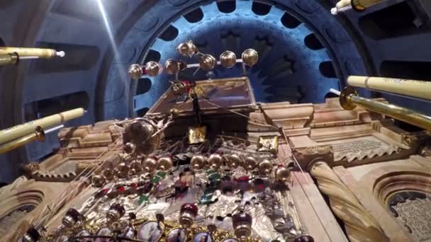 Ізраїль Єрусалим Jun 2017 Року Межах Церква Святого Гробу Єрусалимі — стокове відео