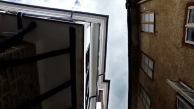 Makedonya Eski kasaba Ohrid evlerde altında POV hareket