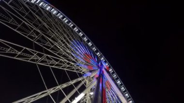 Dönme dolap, Place de la Concorde, gece, Paris