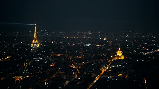 France Paris Circa Mai 2017 Scène Nocturne Tour Eiffel Illuminée — Video