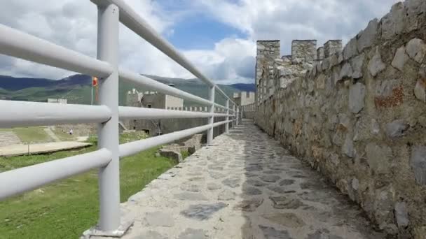 Macédoine Ohrid Circa Jun 2017 Anciennes Ruines Forteresse Roi Samuel — Video