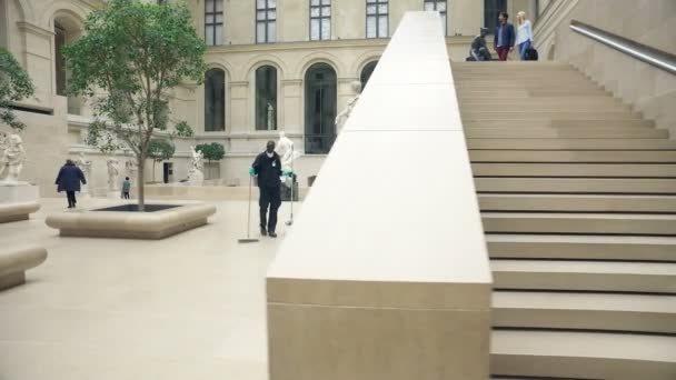 France Paris Circa Jun 2017 Tampilan Interior Museum Louvre — Stok Video