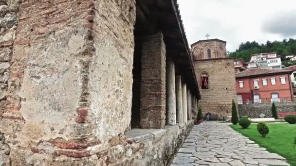 Macedonia Ohrid Circa Giugno 2017 Santa Sofia Antica Chiesa Punto — Video Stock