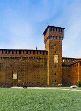 Sforzesco Kalesi, Milano, İtalya, dikey