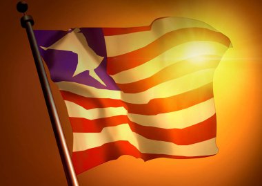 gün batımı özgeçmişlerine Liberya bayrağı sallayarak