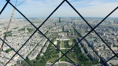 Hava görünümünden Eyfel Kulesi Tour Eiffel Champs de Mars Paris, Fransa