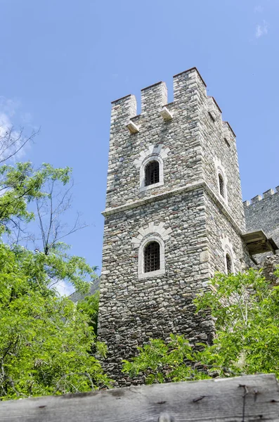 Pohled Věže Pevnosti Kale Pozadí Modré Oblohy Makedonie — Stock fotografie