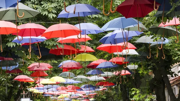 Colorful Umbrellas Decoration Background Walkway Street Decoration — Stock Photo, Image