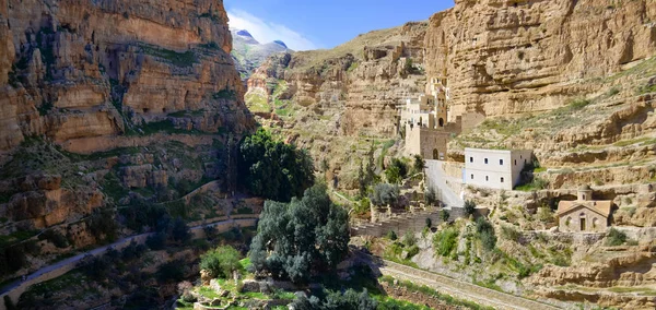 Panorámás Kilátás Nyílik Saint George Monastery Jeruzsálem Izrael — Stock Fotó