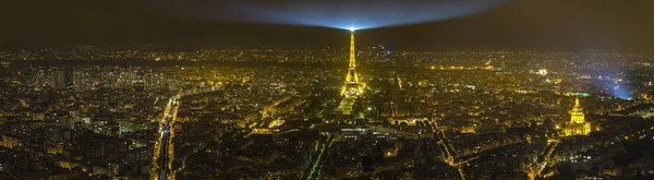 Париж Франция Май 2017 Вид Воздуха Здания Парижа Освещением Эйфелевой — стоковое фото