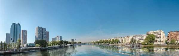 Panorama Del Distrito Moderno Rascacielos Río Sena París Francia — Foto de Stock
