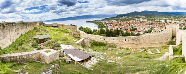Vechea Fortăreață Ruinele Țarului Samuel Ohrid Într Frumoasă Vară Republica — Fotografie, imagine de stoc